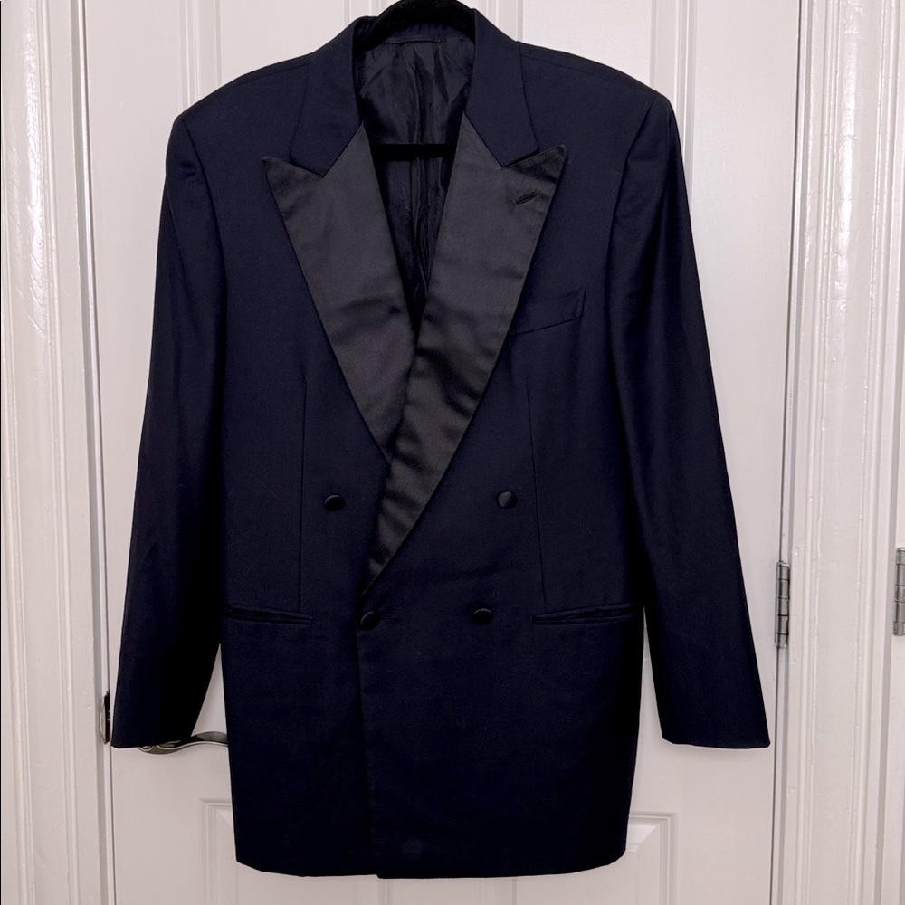 BRIONI Palladio Two-Piece Double Breasted Tuxedo, Navy Blue, Men L - US 42, IT